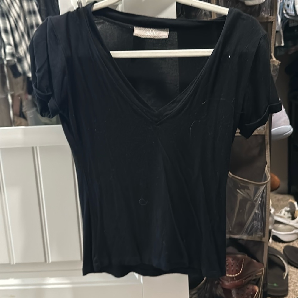 Black semi cropped Top